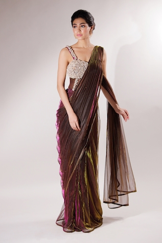 Jubinav Chadha Kisori Embroidered Saree Gown
