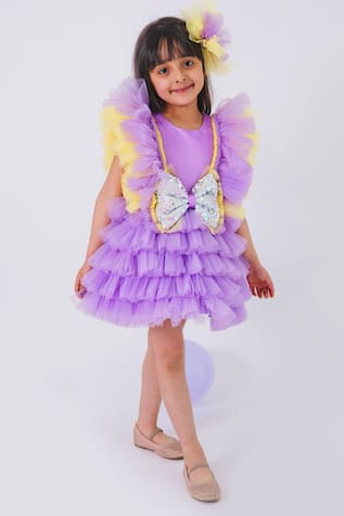 Sequin Work Ruffle Dress 