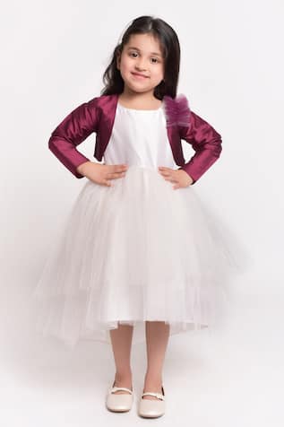 Ruffle Net Gown & Shrug Set 