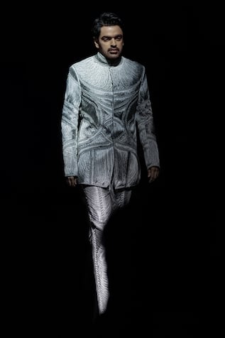 Silk Yarn Embellished Bandhgala 