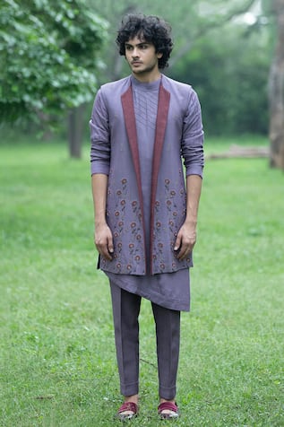 Embroidered Jacket & Kurta Set 
