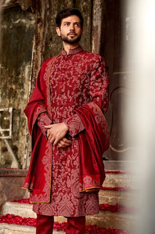 Sherwani red hot sale