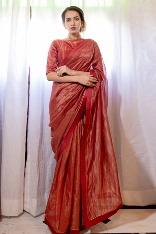 Juanita by Shubhda Pure Handwoven Tissue Chanderi Saree