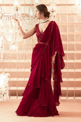 Club factory store frill saree