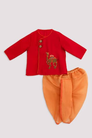 Embroidered Angrakha & Dhoti Pant Set 