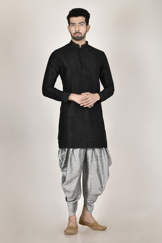 Aryavir Malhotra Silk Kurta & Dhoti Pant Set
