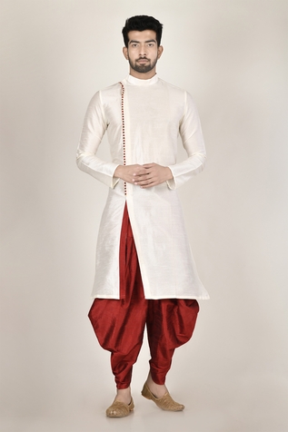 Aryavir Malhotra Silk Kurta & Dhoti Pant Set