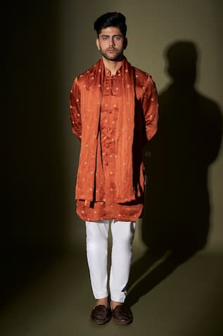 Thread Embroidered Kurta Set For Kids