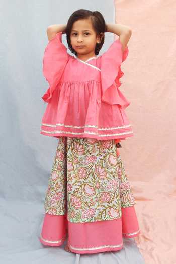 THE COTTON STAPLE Floral Printed Lehenga Set 