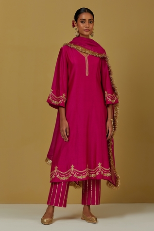 Ikshita Choudhary Tissue Organza Fringe Border Dupatta