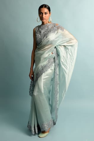 Karishma Khanduja Bareilly Organza Saree With Blouse 