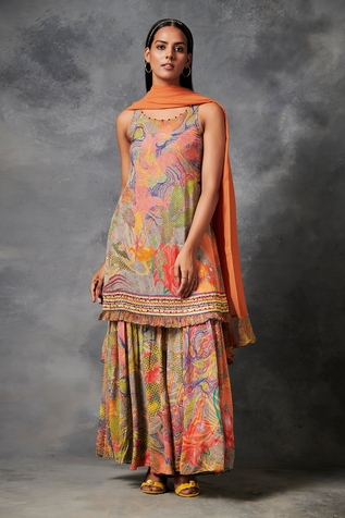 Saundh Konyak Printed Kurta Sharara Set