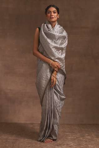 Kasturi Kundal Slaty Marmari Tanchoi Zari Saree