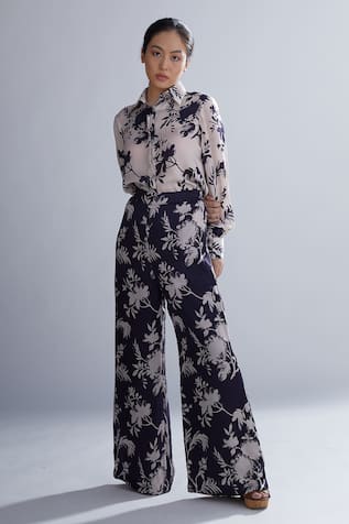  Silk Floral Print Palazzos For Kids