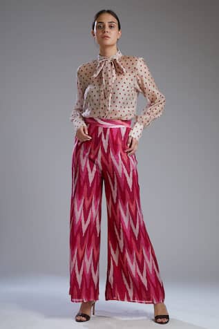 Printed Chanderi Silk Palazzo For Kids