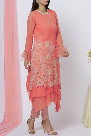 Ariyana Couture Layered Kurta Pant Set