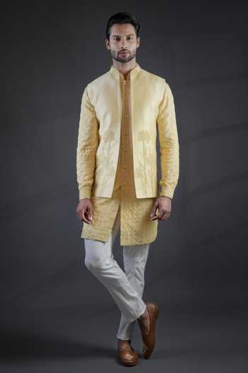 Punit Arora Embroidered Bundi & Kurta Set 