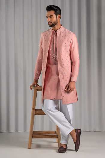 Punit Arora Embroidered Bundi & Kurta Set 