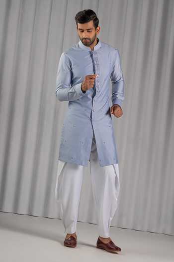 Punit Arora Cotton Silk Embroidered Kurta Set 