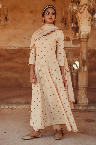 KARAJ JAIPUR Mirror Work Anarkali Pant Set