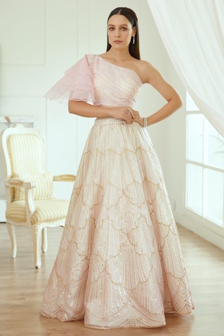 Studio Iris India Lena One Shoulder Lehenga Set