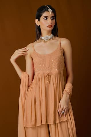 Amber Chikankari Flared Kurta 