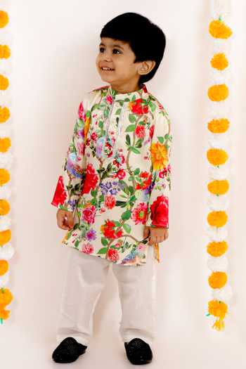Little Bansi Floral Print Kurta Set 