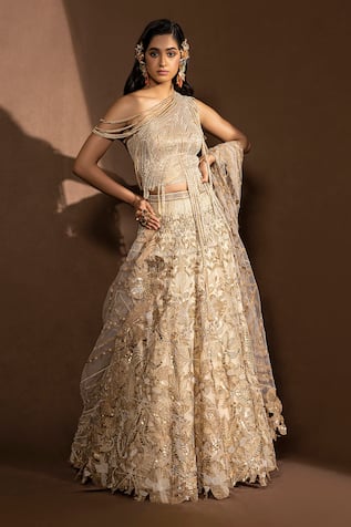 Metallic Embroidered Lehenga Set 