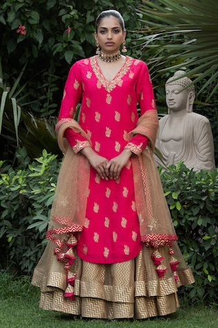 Nikasha Printed Kurta Lehenga Set