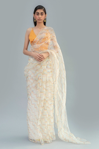 Little Things Studio Organza Printed Saree