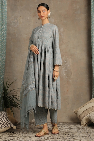 Maison Shefali Floral Print Anarkali Set