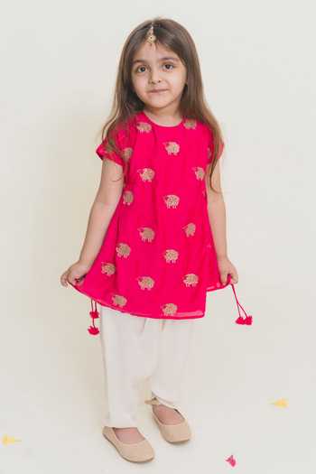 MR Brat Fuchsia Pink Embroidered Kurta Set 