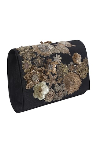  Floral Flap Clutch with Sling 