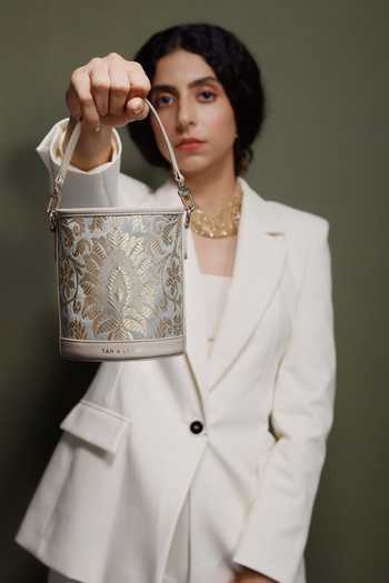 Tan & Loom Banarasi Floral Woven Potli 