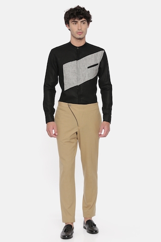 Mayank Modi - Men Cotton Trousers