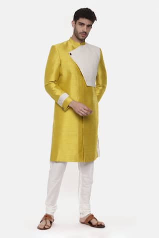 Colorblock Sherwani Set For Kids