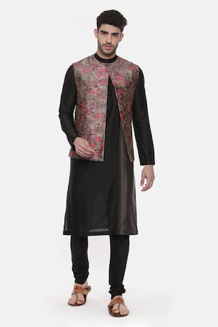Floral Print Nehru Jacket For Kids