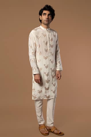 Bird Foil Print Kurta 