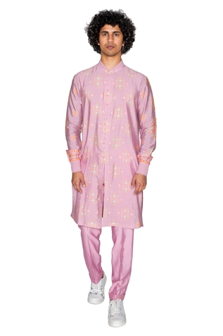 Ankur J Printed Cotton Silk Kurta