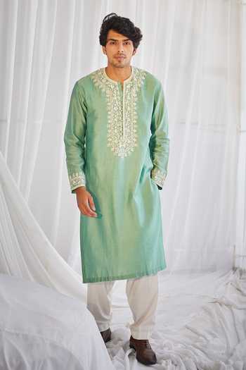 Twenty Nine Silk Chanderi Embroidered Kurta Set 