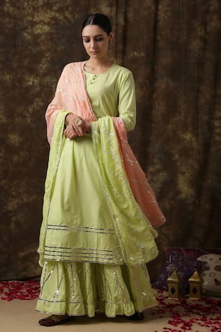 Maison Shefali Embroidered Kurta Sharara Set 