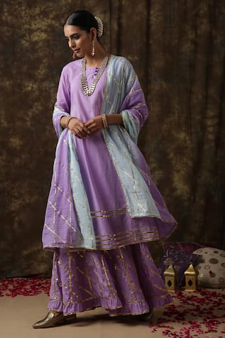 Maison Shefali Embroidered Kurta Sharara Set 