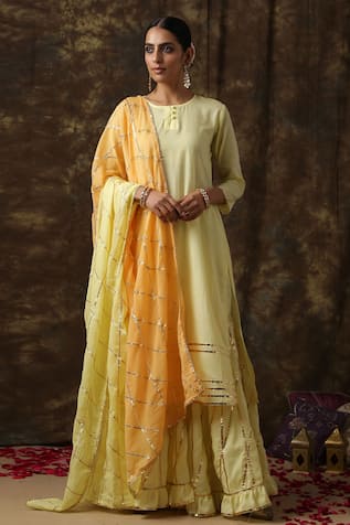 Maison Shefali Embroidered Kurta Sharara Set 