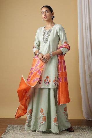 Maison Shefali Printed Kurta Lehenga Set