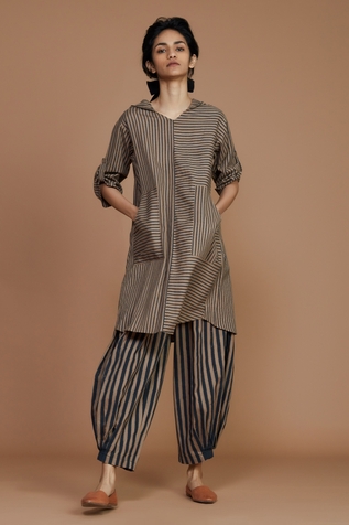 Mati Striped Hooded Tunic & Pant Set