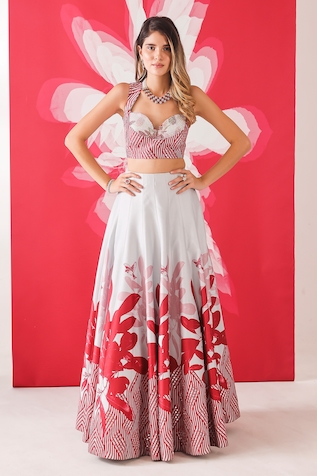 Mehak Talreja Couturre Floral Print Skirt & Blouse Set