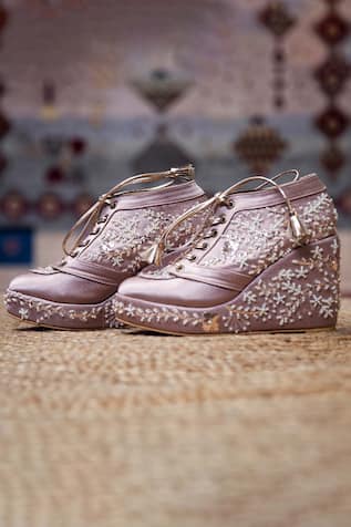 Embroidered Sneaker Wedges 