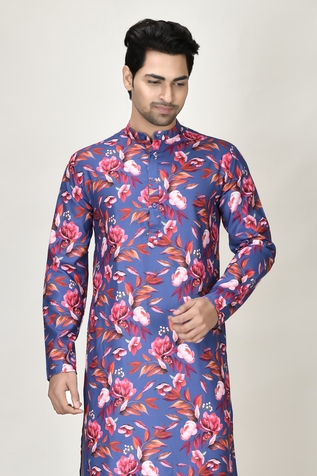 Aryavir Malhotra Floral Print Kurta