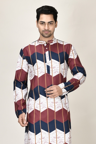 Aryavir Malhotra  Printed Short Kurta