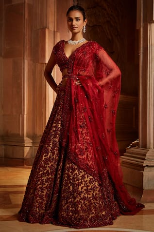 Floral Embroidered Bridal Lehenga Set 